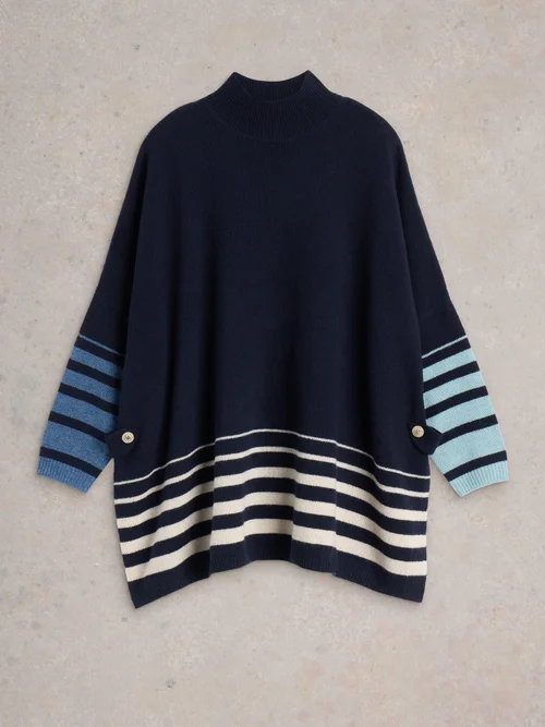 Ivy Side Slit Thrown On - Navy Multi - XL Image 2