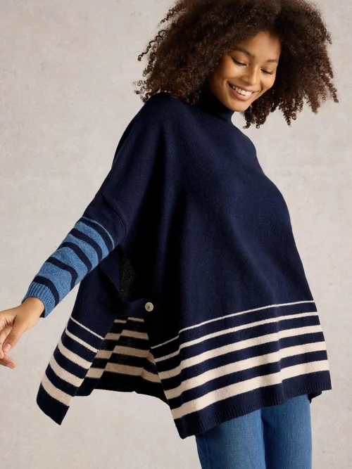 Ivy Side Slit Thrown On - Navy Multi - XL Image 1