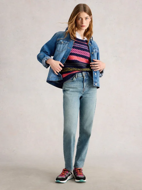 Lottie Fairisle Tank - Navy Multi - S Image 2