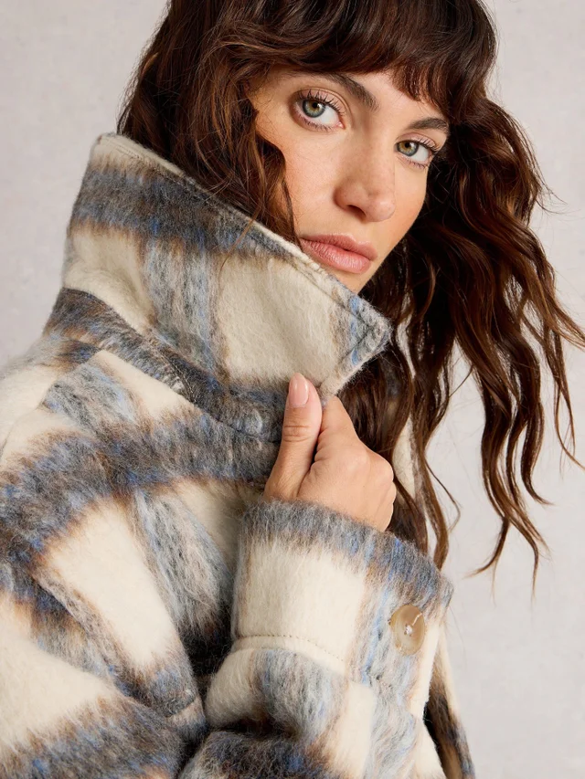 Veste Alexa En Laine Mélangée À Carreaux