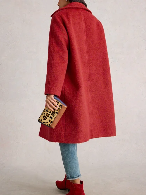 Manteau Kelsey En Laine Mélangée - Brt Red - 46/R Image 4