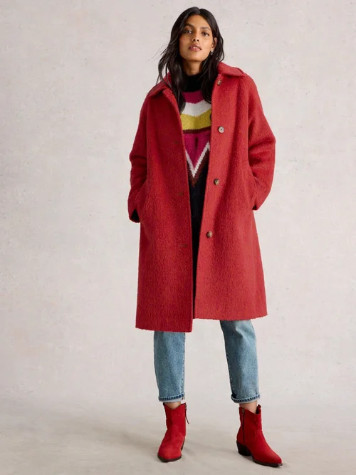 Manteau Kelsey En Laine Mélangée - Brt Red - 46/R Image 2