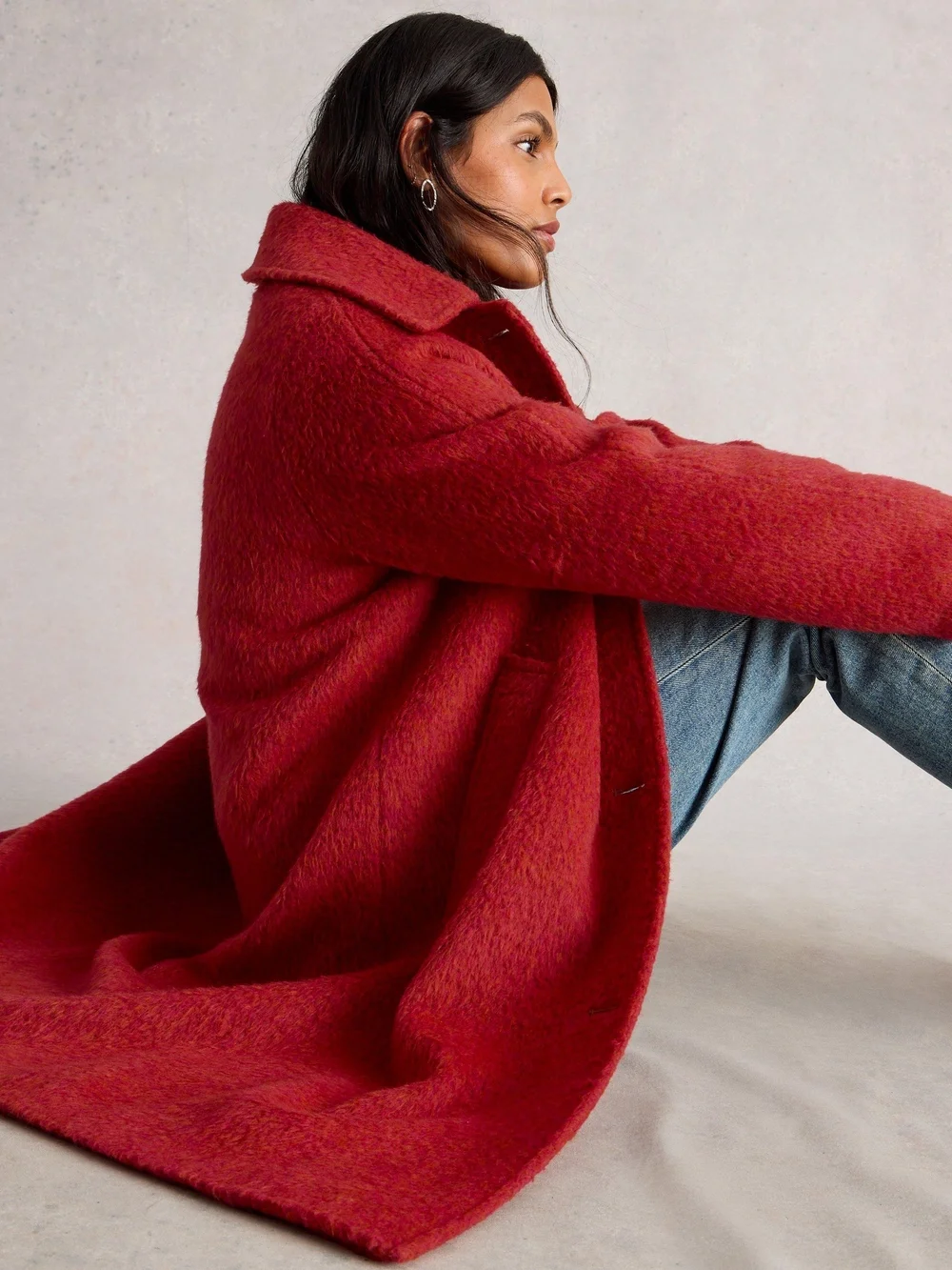 Manteau Kelsey En Laine Mélangée - Brt Red - 52/R Image 1