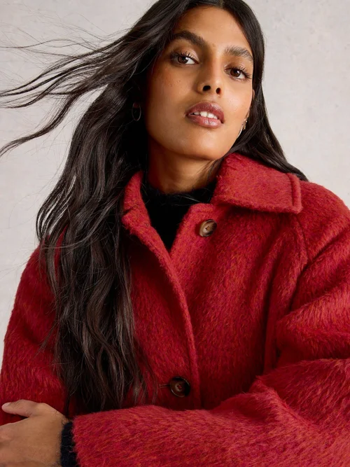 Manteau Kelsey En Laine Mélangée - Brt Red - 46/R Image 3