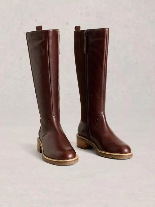 Bottes En Cuir Serena Montant Jusqu'Aux Genoux - Dk Brown - 41 Image 2
