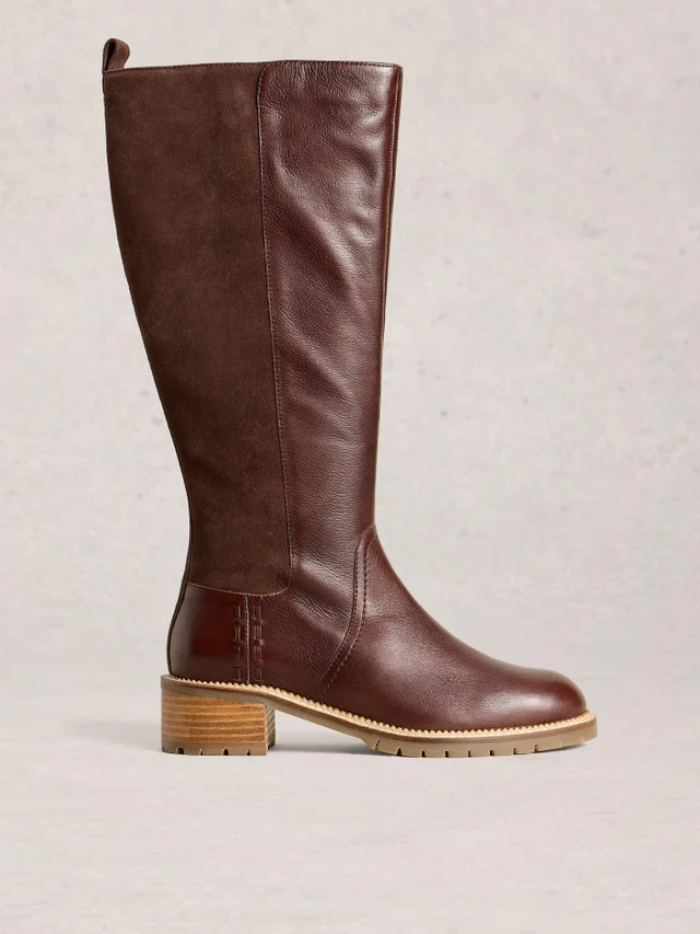 Bottes En Cuir Serena Montant Jusqu'Aux Genoux