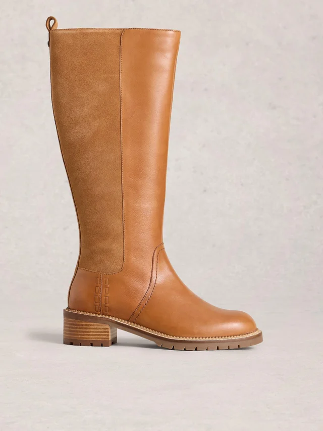 Bottes En Cuir Serena Montant Jusqu'Aux Genoux