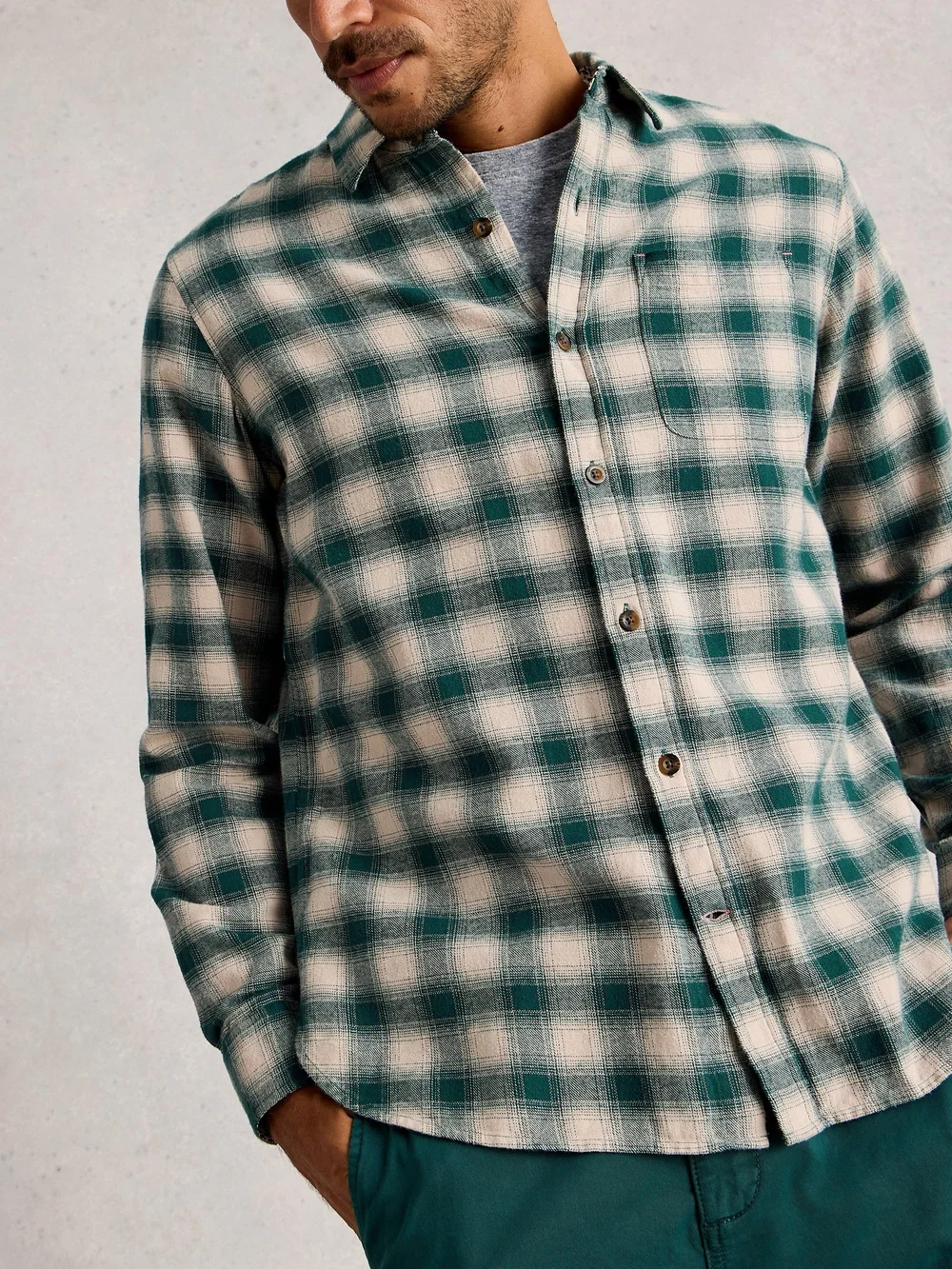 Chemise à carreaux bicolore Ludlow - Dk Green - XXXL Image 1