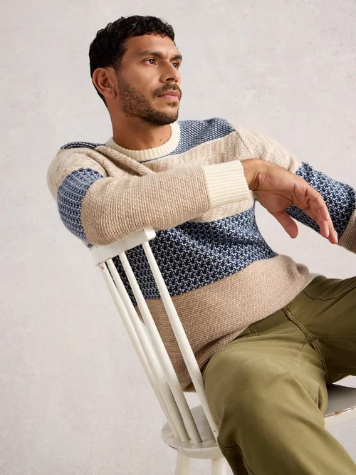 Pull À Col Rond Multicolore Fairisle - Navy Multi - XXL Image 1