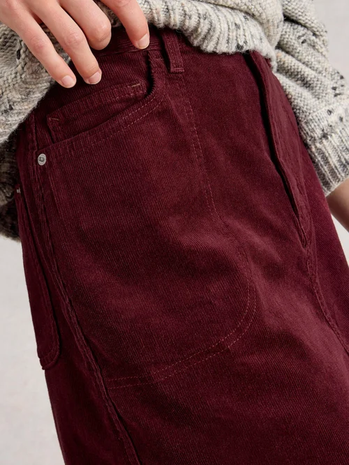 Jupe Midi En Velours Côtelé Tia - Dk Plum - 52/R Image 3