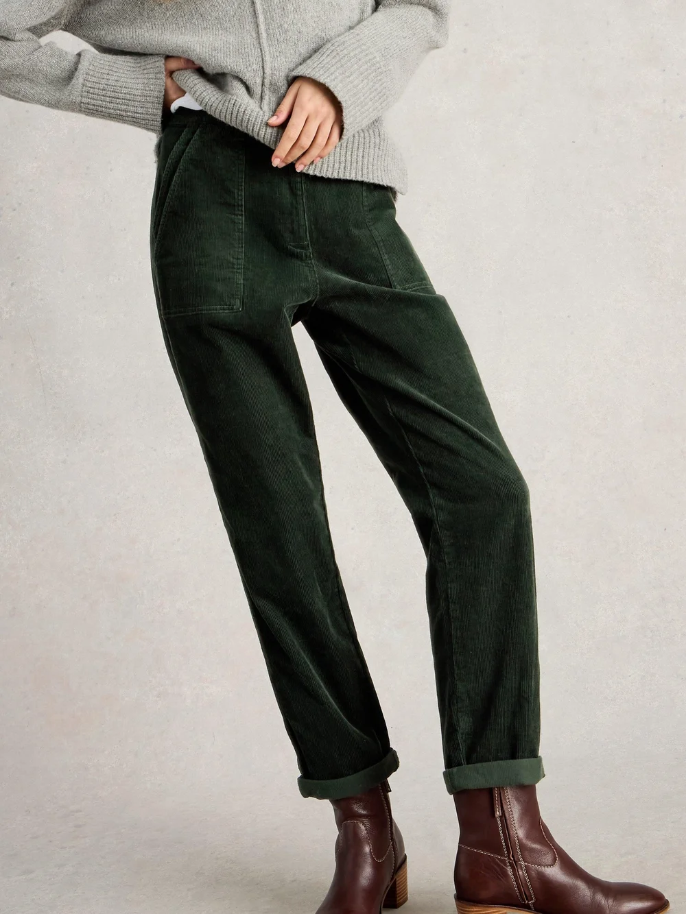 Pantalon Twister En Velours Côtelé - Dk Green - 52/R Image 1