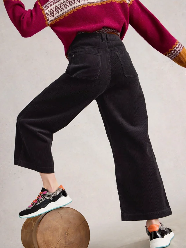 7/8-Kordhose Tia mit weitem Bein