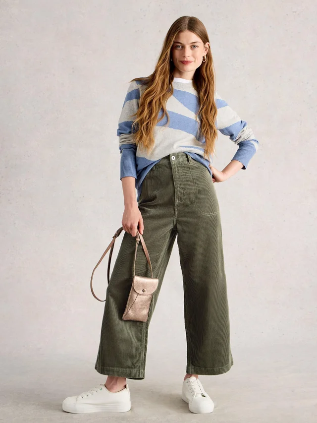 7/8-Kordhose Tia mit weitem Bein