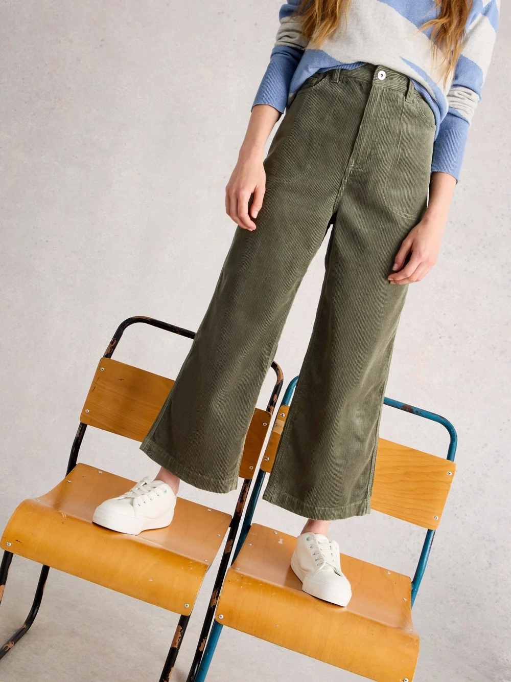 7/8-Kordhose Tia mit weitem Bein - Mid Green - 52/S Image 1