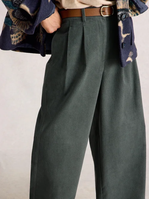 Pantalon Large En Velours Côtelé Sasha - Dk Green - 52/R Image 3
