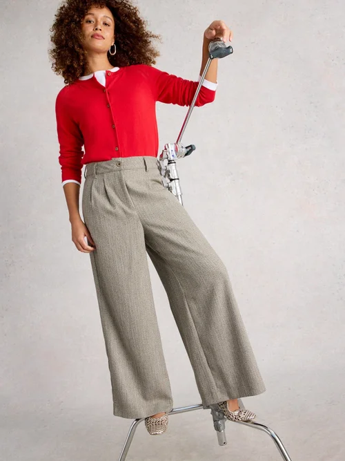 Pantalon Large En Tweed Sasha - Grey Mlt - 48/R Image 1