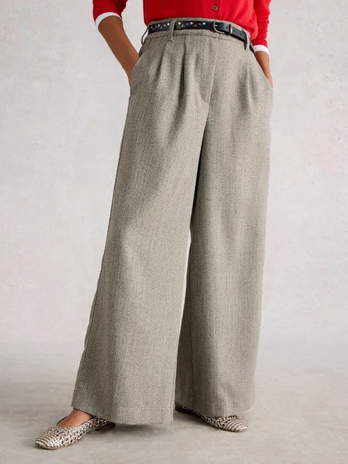 Pantalon Large En Tweed Sasha - Grey Mlt - 48/R Image 3