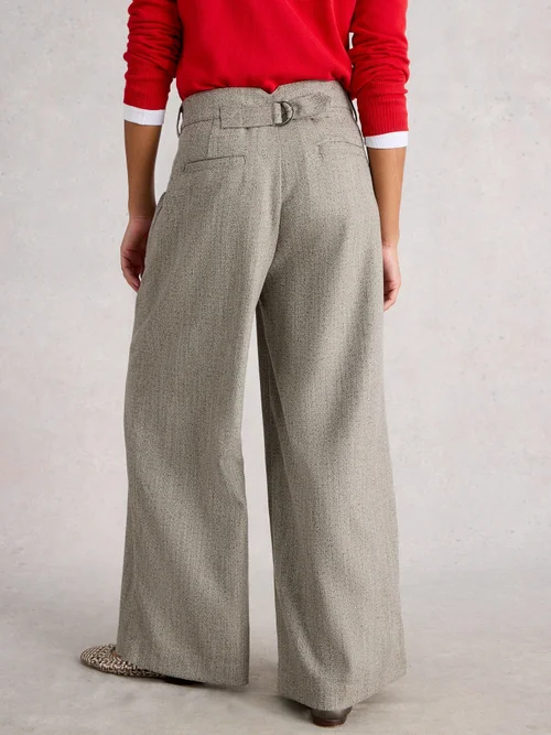 Pantalon Large En Tweed Sasha - Grey Mlt - 48/R Image 4