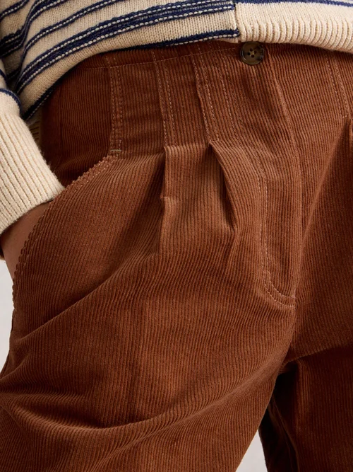 Pantalon Large En Velours Côtelé Clara - Dark Tan - 52/R Image 3
