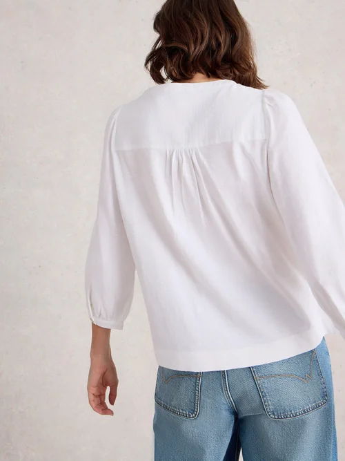Bluse Isla mit 3/4-Ärmeln - Bril White - 52 Image 4