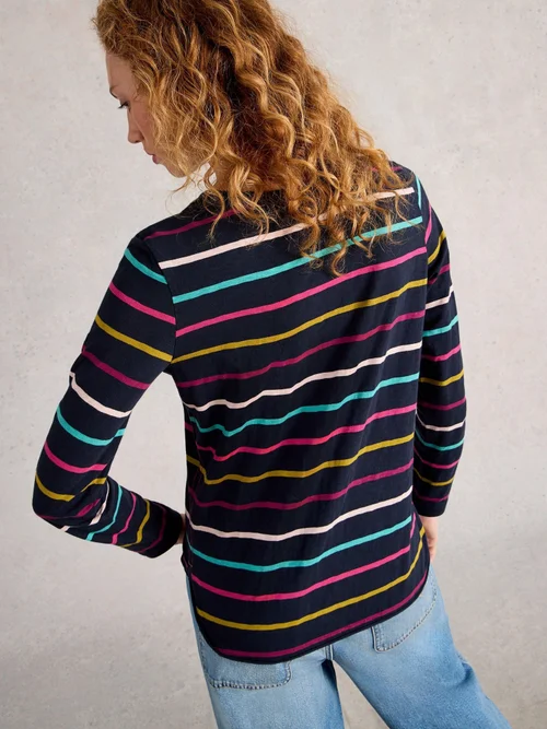 T-Shirt À Manches Longues À Rayures Clara - Navy Multi - 46 Image 4