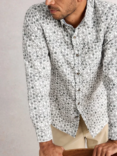 Chemise Finsbury Imprimé Vélo Monochrome - White Pr - XXL/R Image 3
