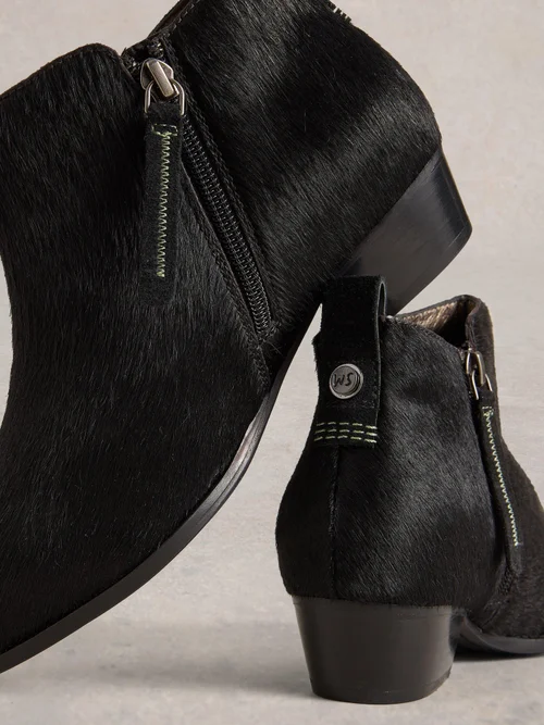 Bottines En Cuir Willow À Talons Bas - Pure Blk - 41 Image 3