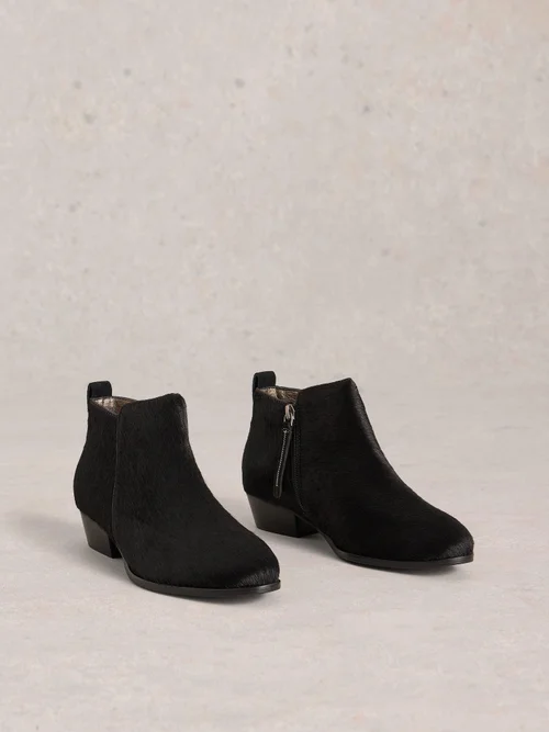 Bottines En Cuir Willow À Talons Bas - Pure Blk - 41 Image 2