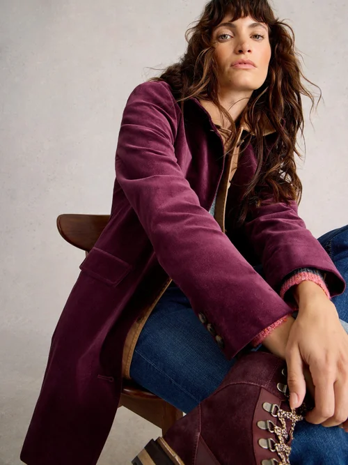 Manteau En Velours Karla - Dk Plum - 52/R Image 3