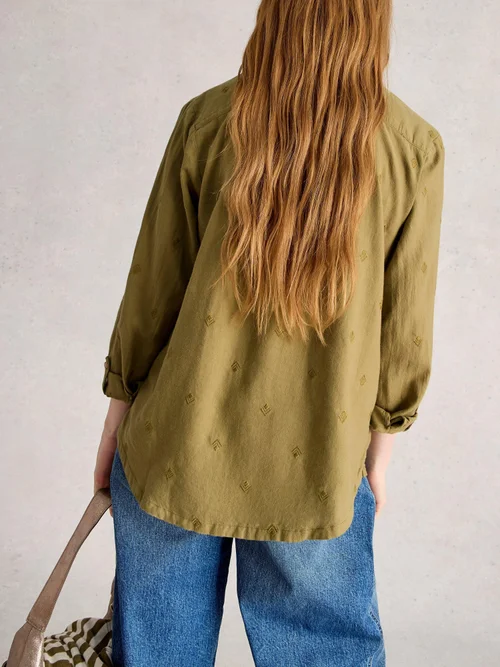 Chemise Sophie En Coton Biologique - Khaki Grn - 42 Image 4
