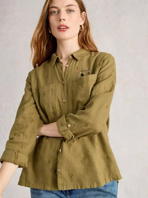 Chemise Sophie En Coton Biologique - Khaki Grn - 48 Image 1