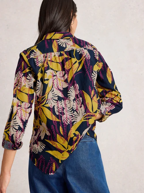 Chemise Sophie En Coton Biologique - Navy Pr - 38 Image 4