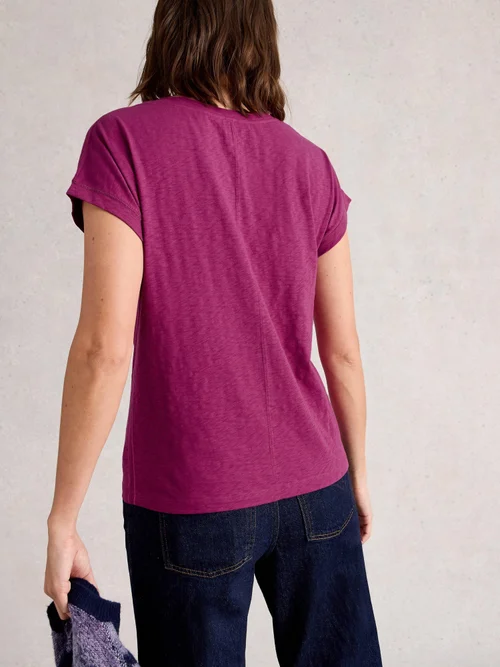 T-Shirt À Encolure En V Nelly - Dk Plum - 42 Image 4