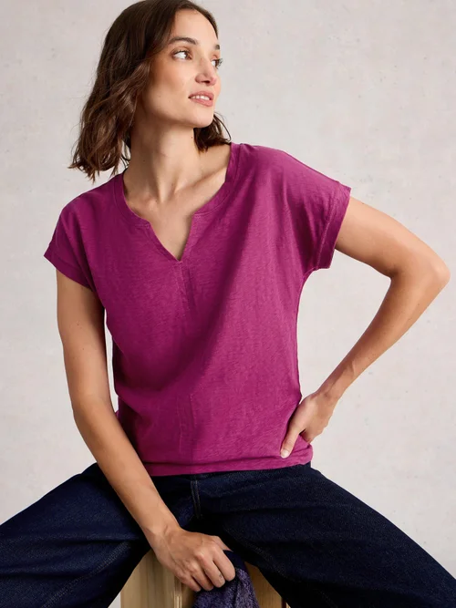 T-Shirt À Encolure En V Nelly - Dk Plum - 42 Image 3