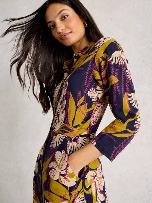 Robe Chemise En Jersey Rua - Navy Multi - 36/R Image 3