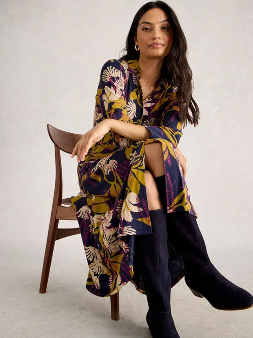 Robe Chemise En Jersey Rua - Navy Multi - 52/R Image 1