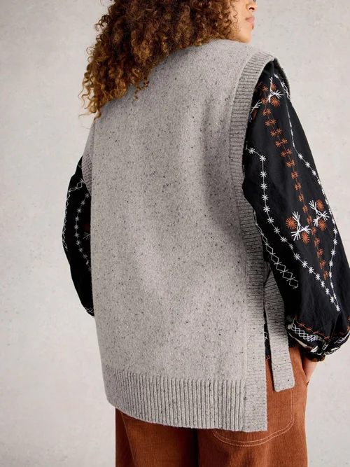 Poncho Tanya Tabard - Grey Marl - XL Image 4