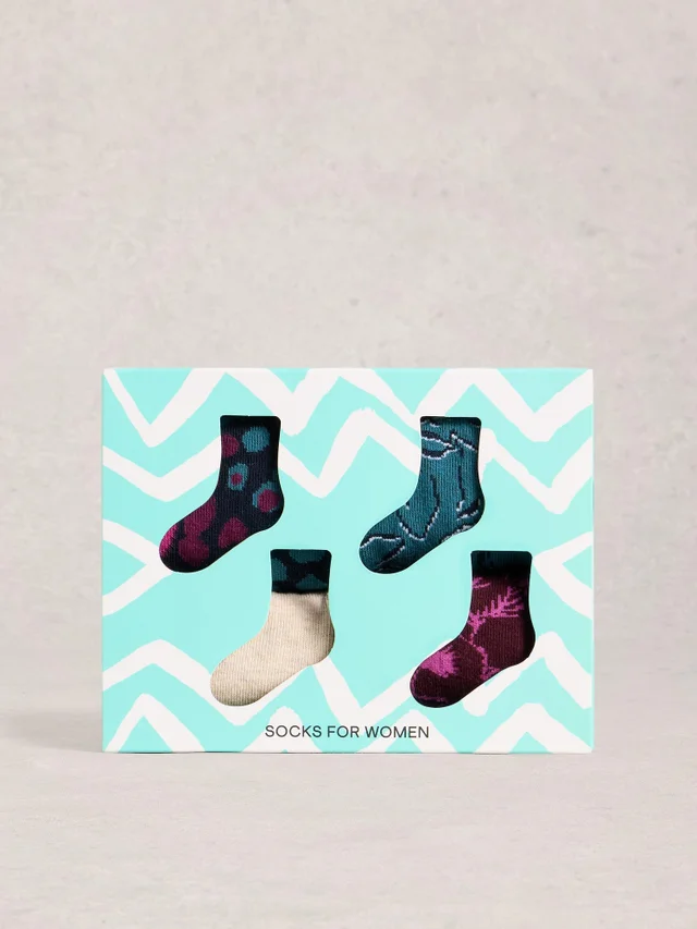 Lot De 4 Paires De Socquettes À Imprimé Floral