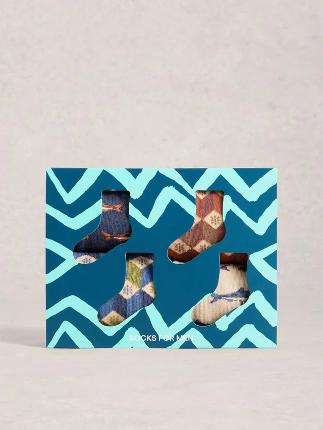 Lot De 4 Paires De Socquettes À Motif Poisson