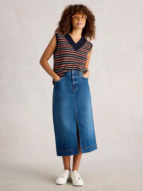 Jupe Midi En Denim Tia - Mid Denim - 52/R Image 2