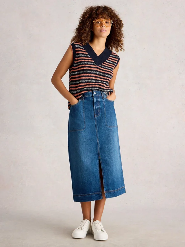 Jupe Midi En Denim Tia