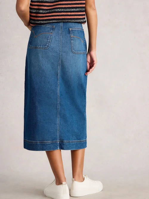 Jupe Midi En Denim Tia - Mid Denim - 52/R Image 4