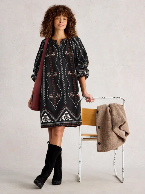 Robe Brodée Aurora - Blk Mlt - 52/R Image 2