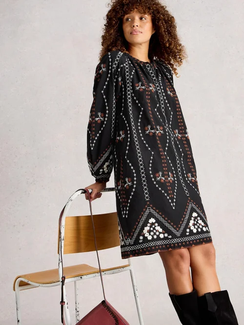Robe Brodée Aurora - Blk Mlt - 52/R Image 3