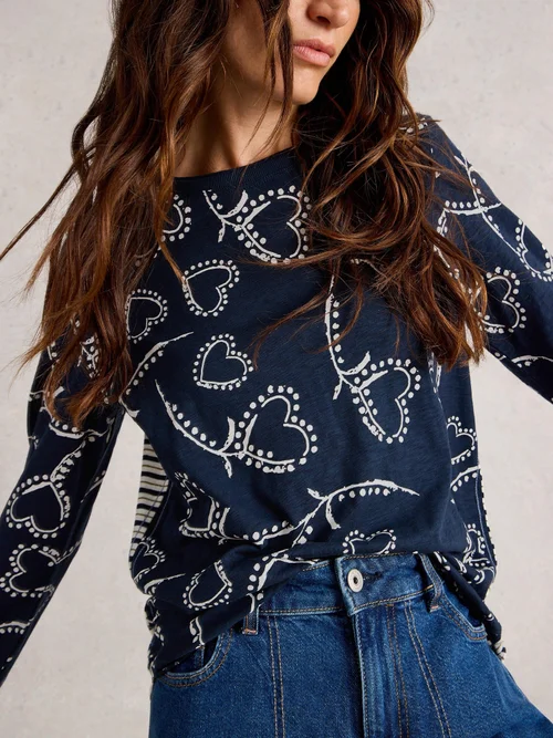 T-Shirt À Manches Longues Clara - Navy Multi - 40 Image 3