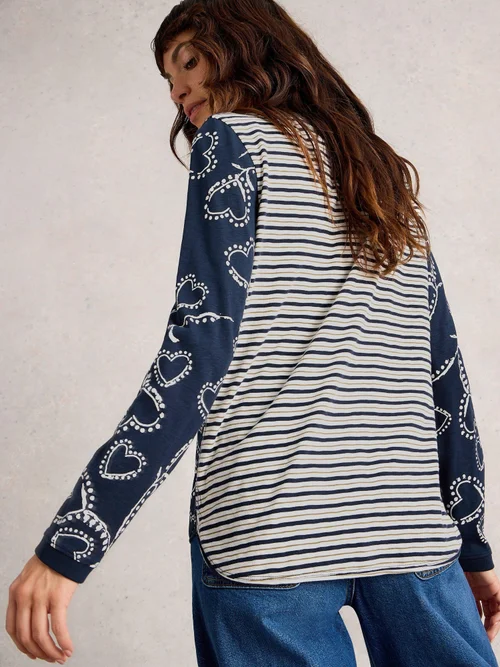 T-Shirt À Manches Longues Clara - Navy Multi - 40 Image 4