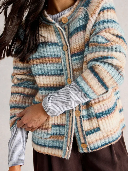 Cardi Suzanna Crew - Blue Mlt - 50 Image 3