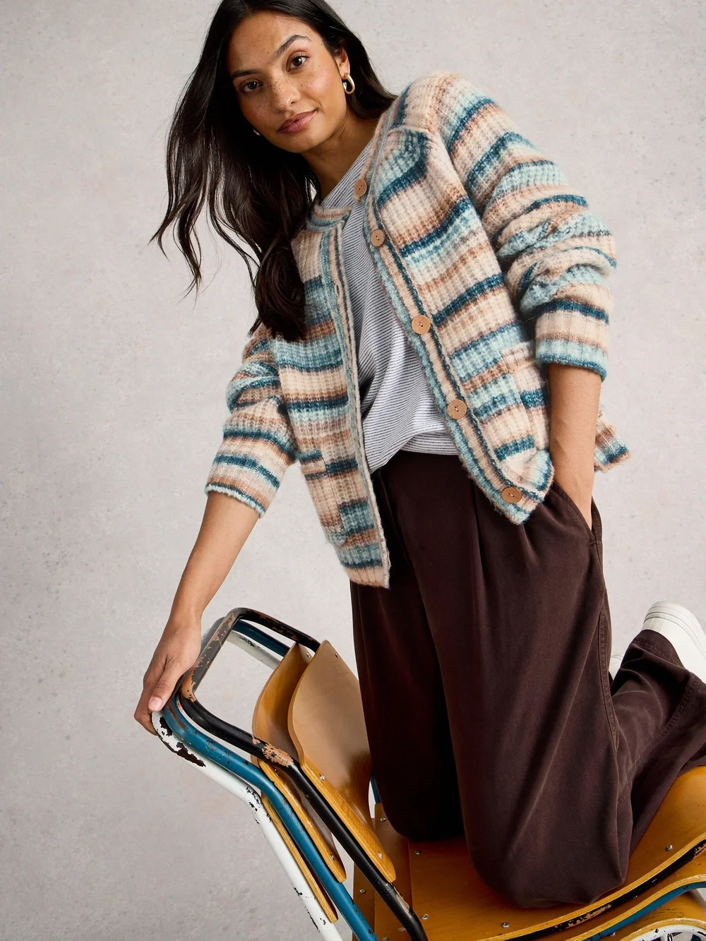 Cardi Suzanna Crew - Blue Mlt - 52 Image 1