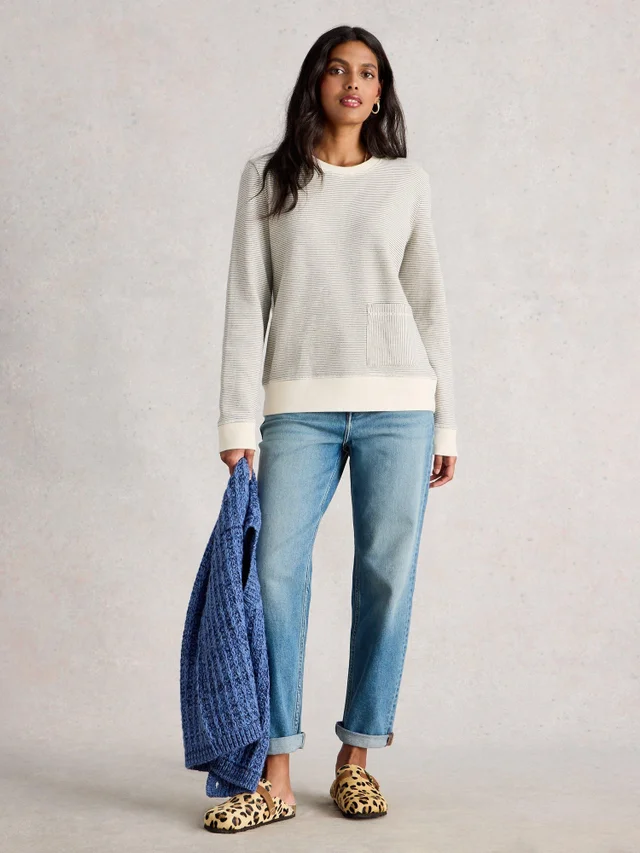 Sweat À Col Rond Rayé