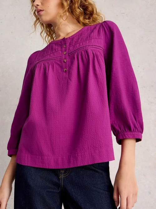 Bluse Isla mit 3/4-Ärmeln - Dk Plum - 46 Image 3